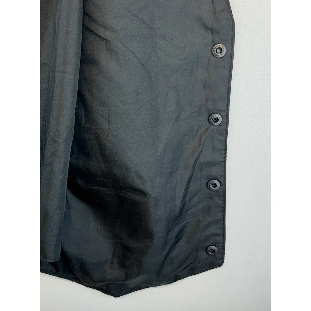 Permit Platinum Leather Vest Large Black Western Biker Cowboy Motorcycle Rugged